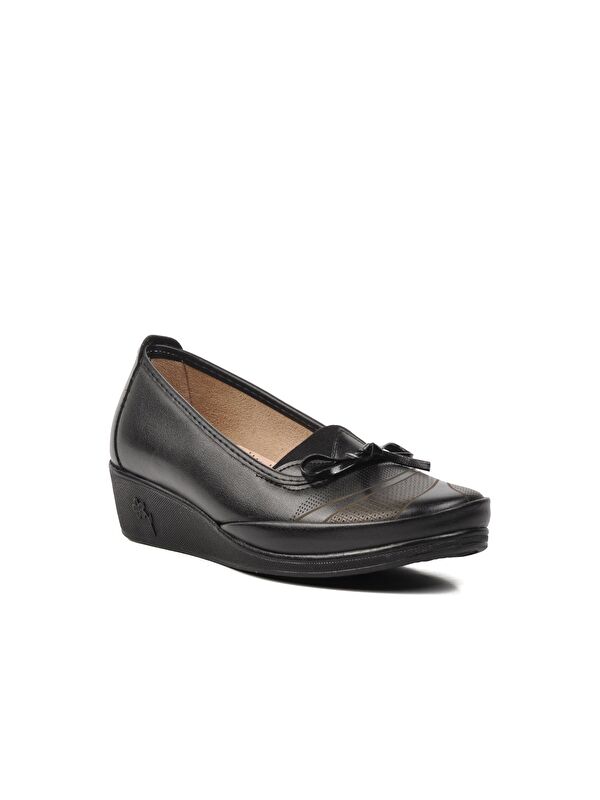 Siyah Hakiki Deri Kadın Ayakkabı 200 - Görsel 4