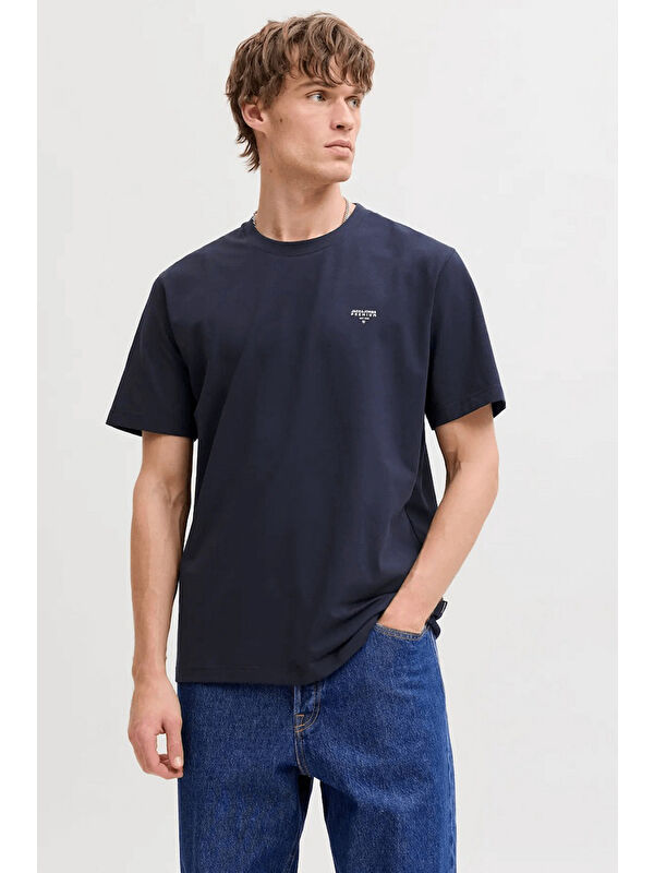 Jack & Jones Premium Logolu Pamuklu Regular Fit Bisiklet Yaka T Shirt 12292383