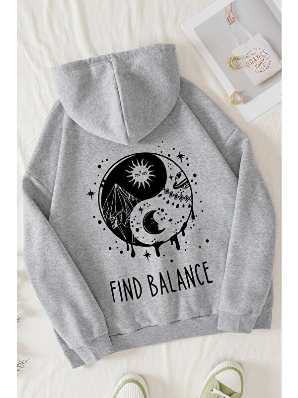 uyguntarz Unisex Yin & Yang Tasarım Sweatshirt