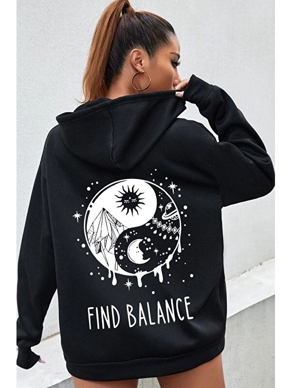 uyguntarz Unisex Yin & Yang Tasarım Sweatshirt