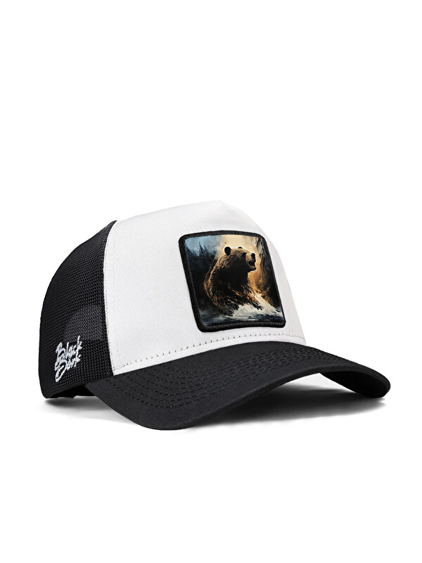 BlackBörk Ayı Logolu Siyah-Beyaz Trucker Şapka