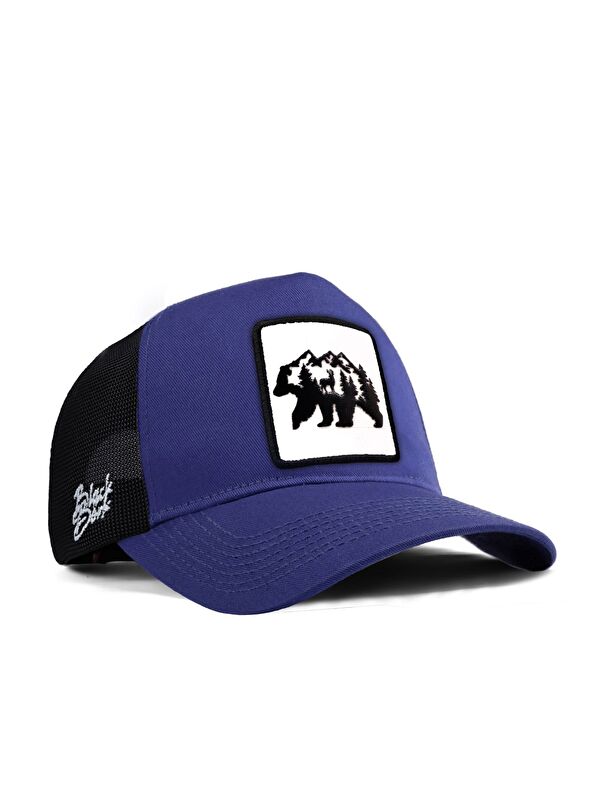 BlackBörk Ayı Logolu Siyah-Mavi Trucker Şapka