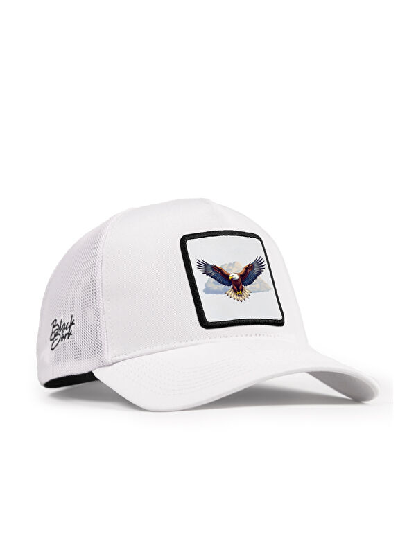 BlackBörk Kartal Logolu Beyaz Trucker Şapka