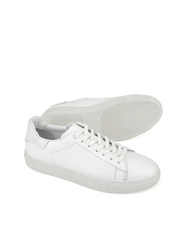 Erkek Hakiki Deri Sneaker 1511026ZF7 Beyaz - Görsel 5