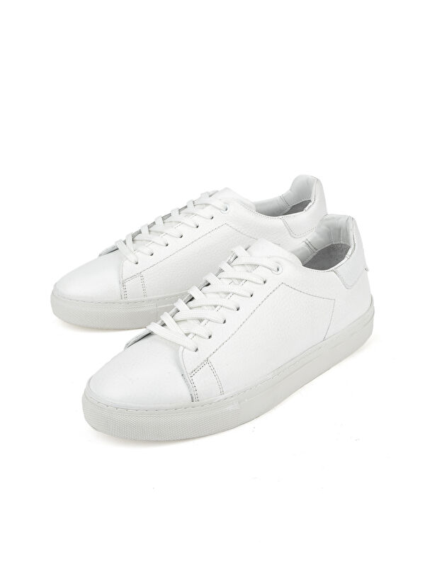 Erkek Hakiki Deri Sneaker 1511026ZF7 Beyaz - Görsel 6