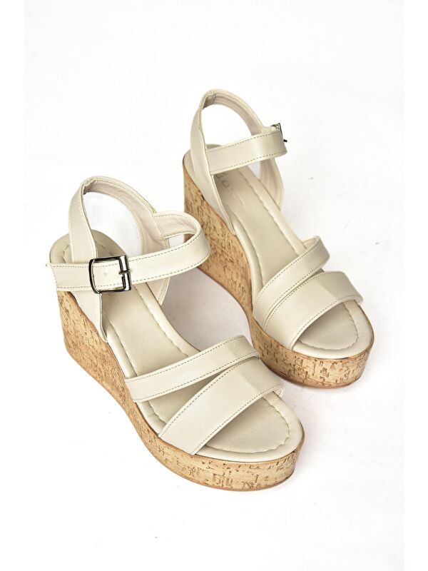 S9960612 Bej Kadın Dolgu Topuklu Ayakkabı - Görsel 4