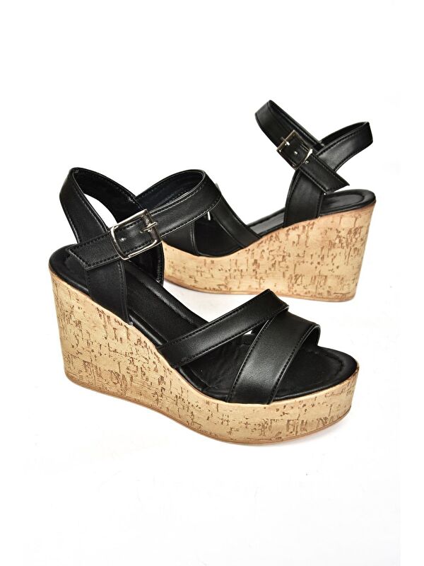 S9960612 Siyah Kadın Dolgu Topuklu Ayakkabı - Görsel 4