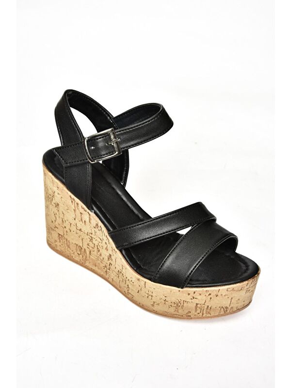 S9960612 Siyah Kadın Dolgu Topuklu Ayakkabı - Görsel 3