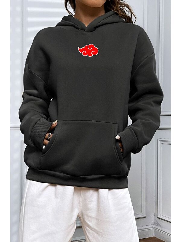 uyguntarz Unisex Ninja Akatsuki Sırt Baskılı Sweatshirt