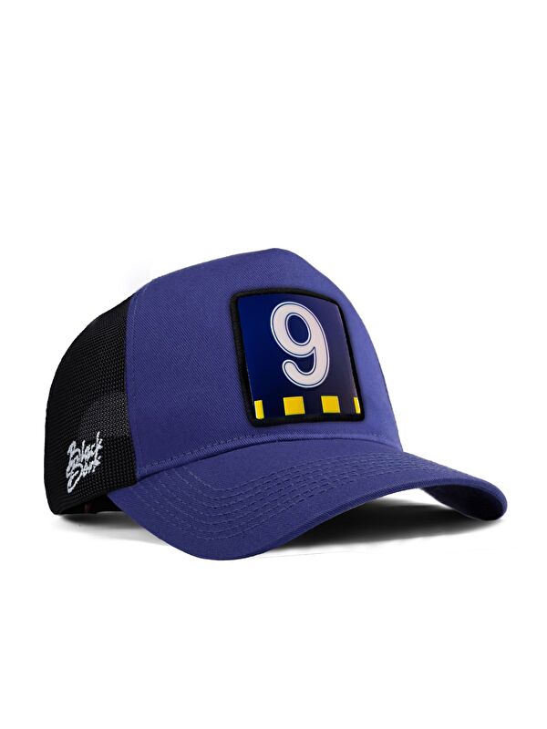 BlackBörk Futbol Sarı Lacivert Logolu Siyah-Mavi Trucker Şapka