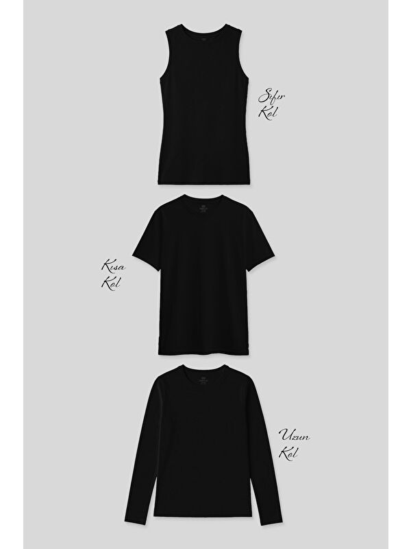 Tommylife Basic O Yaka 3’lü Paket Siyah Kadın T-Shirt