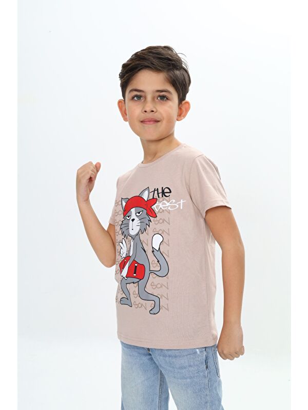 Toontoykids Erkek Çocuk Kaykay Kedi Baskılı Tişört