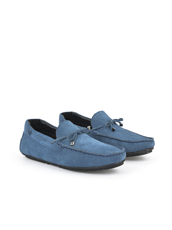 Erkek Hakiki Deri Ayakkabı 1511007ZB012 Mavi - Görsel 3