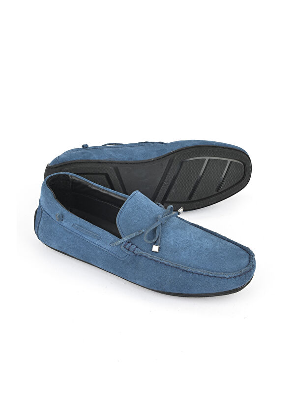 Erkek Hakiki Deri Ayakkabı 1511007ZB012 Mavi - Görsel 5