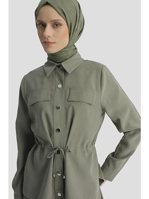ARMİNE Beli Büzgülü Takım Haki