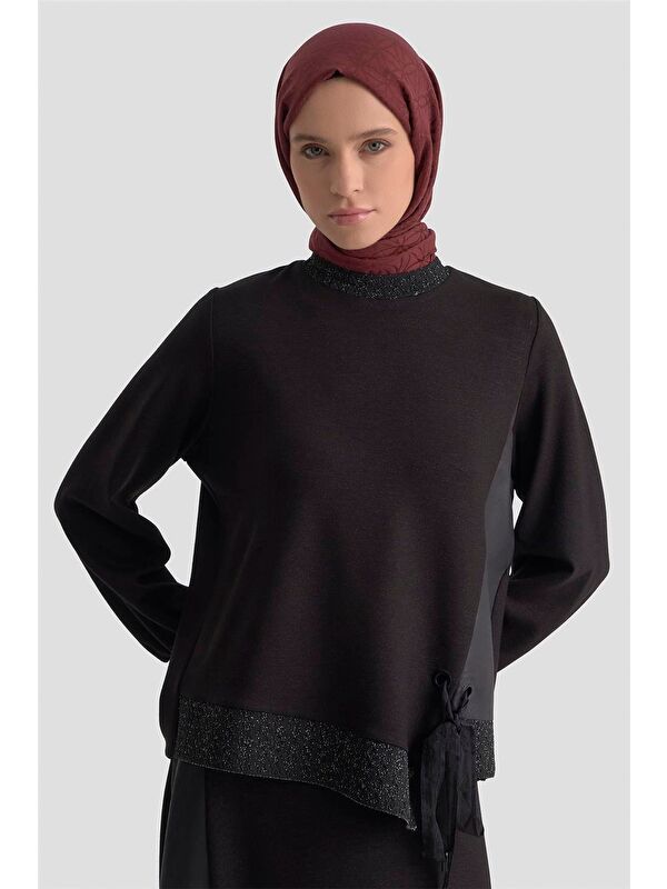 ARMİNE Taşlı Örme Takım 25Kd2103 Siyah