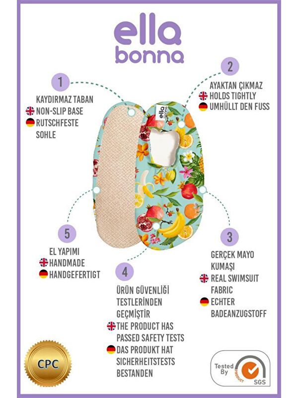 Bebek Çocuk Deniz Ayakkabısı, Kaydırmaz Taban, Unisex Havuz Patiği - Görsel 4