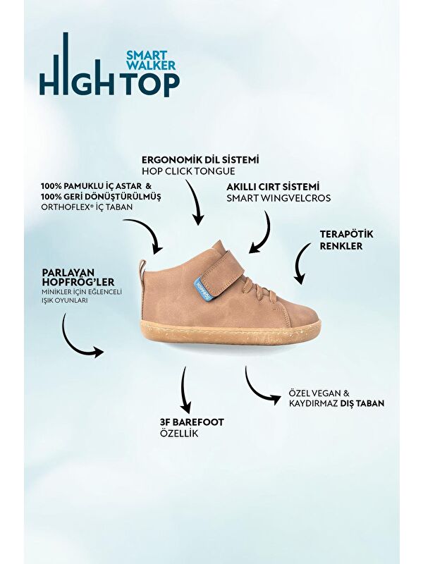Smart Walker High Top Kahverengi Meşe Barefoot Çocuk Bot - Görsel 4