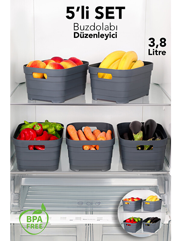 Meleni Home 5'li Buzdolabı Düzenleyici 3800 ml