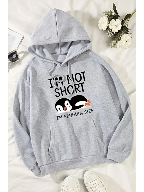 uyguntarz I'm Not Short Baskılı Unisex Oversize Sweatshirt