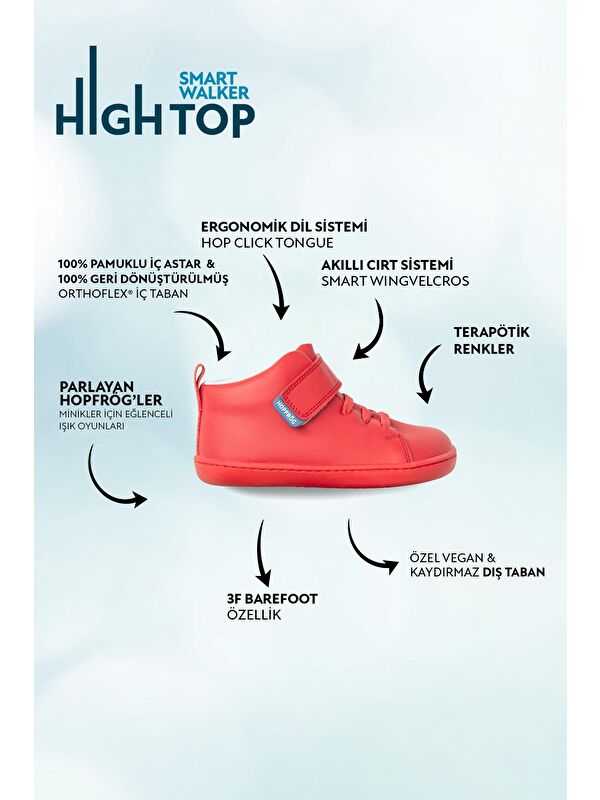 Smart Walker High Top Kırmızı Işık Barefoot Çocuk Bot - Görsel 4