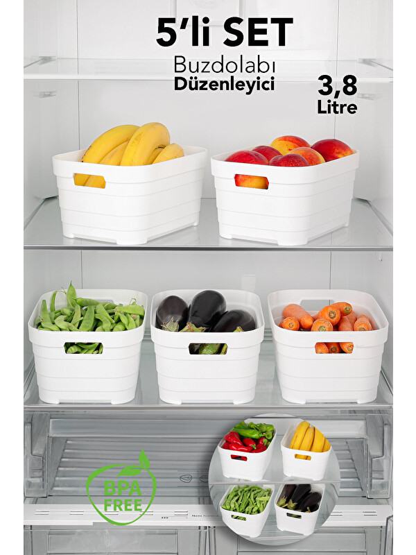 Meleni Home 5'li Buzdolabı Düzenleyici 3800 ml