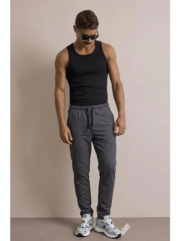 Comstar Erkek Basic Trend Bel Lastikli Füme Bol Pantolon