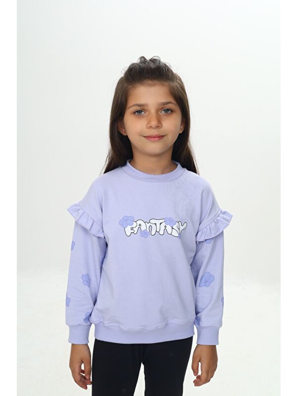 Toontoykids Kız Çocuk Fantasy Çiçek Baskılı Sweatshirt