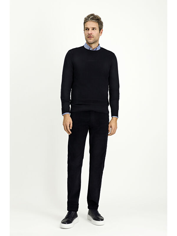 Kiğılı Slim Fit Dar Kesim Elastanlı Kadife Pantolon