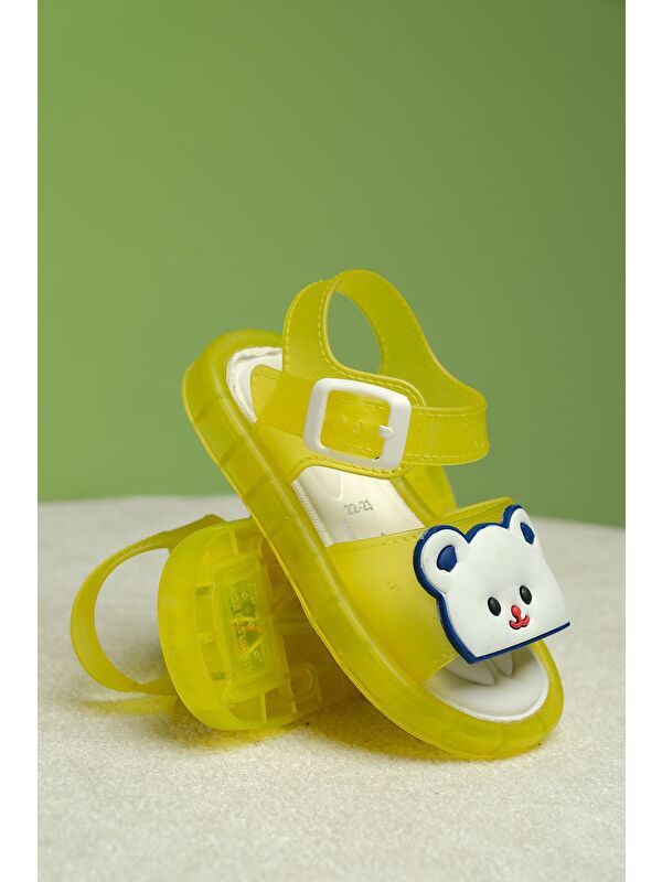 Eva Işıklı Kaydırmaz Tabanlı Figürlü Unisex Çocuk Sandalet Terlik - Görsel 3