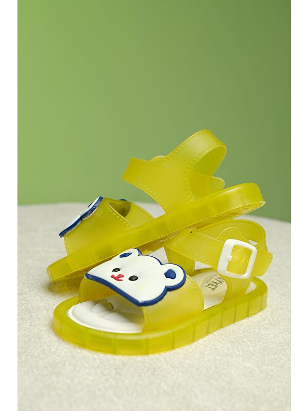 Eva Işıklı Kaydırmaz Tabanlı Figürlü Unisex Çocuk Sandalet Terlik - Görsel 4