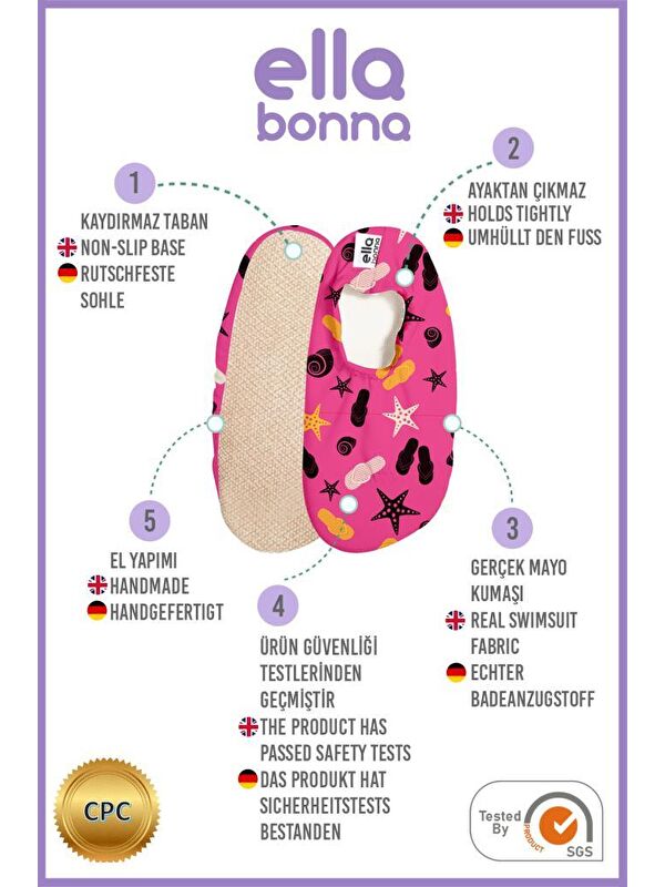 Bebek Çocuk Deniz Ayakkabısı, Kaydırmaz Taban, Unisex Havuz Patiği - Görsel 4