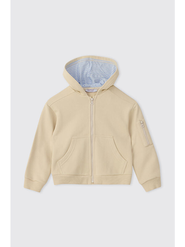 Panço Erkek Bebek Kapüşonlu Bej Sweatshirt