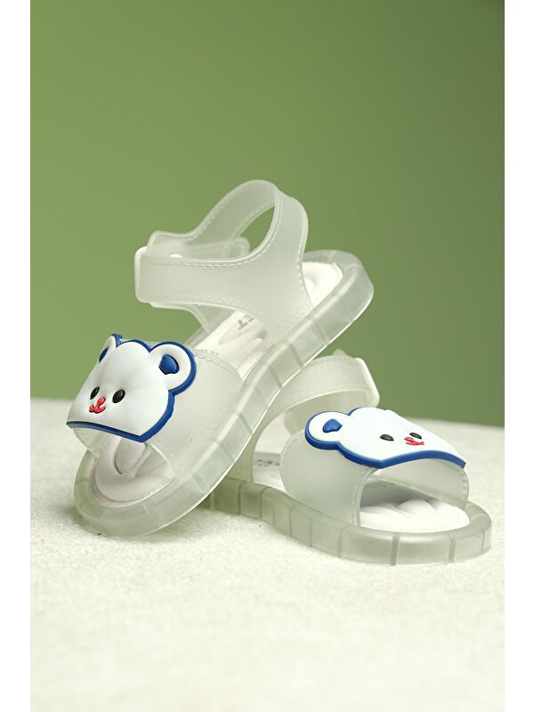 Eva Işıklı Kaydırmaz Tabanlı Figürlü Unisex Çocuk Sandalet Terlik - Görsel 3