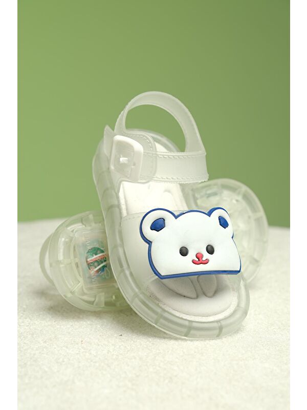 Eva Işıklı Kaydırmaz Tabanlı Figürlü Unisex Çocuk Sandalet Terlik - Görsel 4