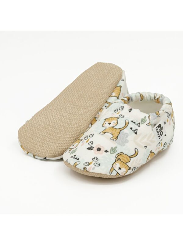 Desenli Bebek Patiği, Kaydırmaz Taban, Ev Kreş Ayakkabısı Panduf - Görsel 3