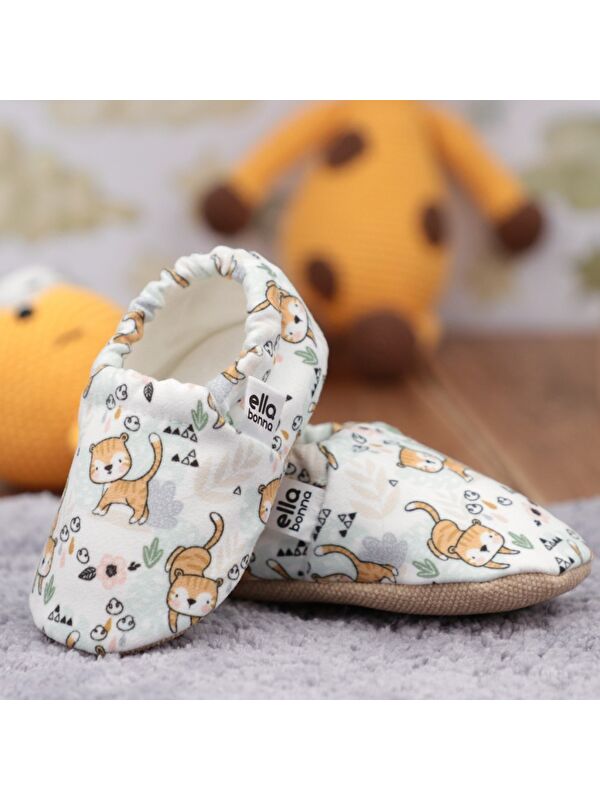 Desenli Bebek Patiği, Kaydırmaz Taban, Ev Kreş Ayakkabısı Panduf - Görsel 7