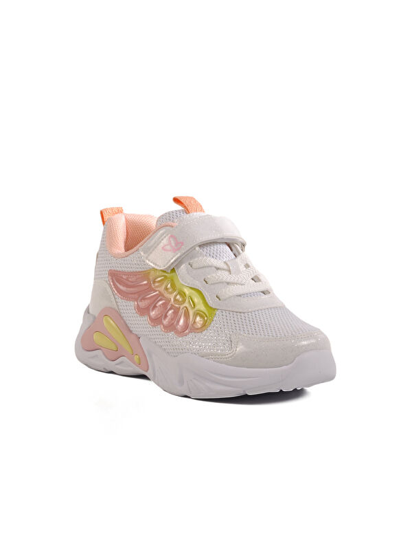 Beyaz Cırtlı Fileli Hafif Kız Çocuk Spor Ayakkabı 1878 F - Görsel 4