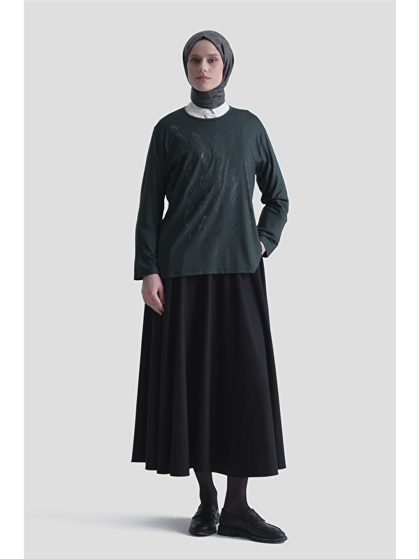 ARMİNE Penye Petrol Bluz