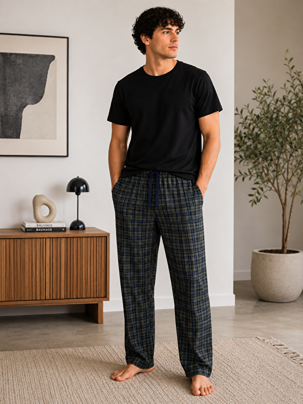 Formo Erkek %100 Doğal Pamuk Yüksek Kaliteli Rahat Kalıp Basic Pijama Takımı