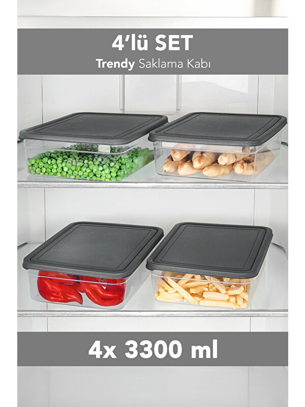 Meleni Home 4'lü Saklama Kabı 3300 ml