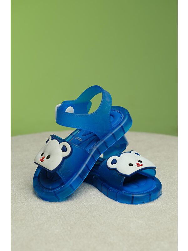 Eva Işıklı Kaydırmaz Tabanlı Figürlü Unisex Çocuk Sandalet Terlik - Görsel 5