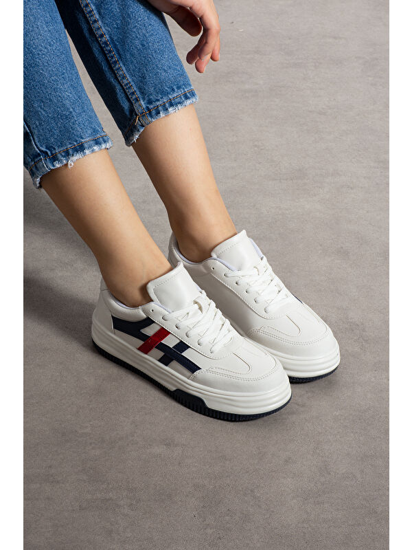Beyaz Kadın Günlük Sneaker Spor Ayakkabı - Görsel 2