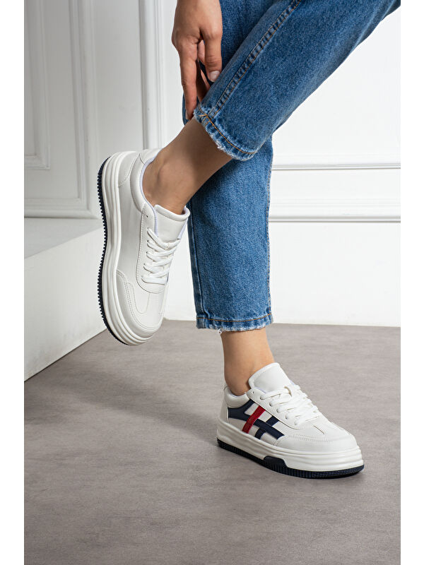 Beyaz Kadın Günlük Sneaker Spor Ayakkabı - Görsel 3
