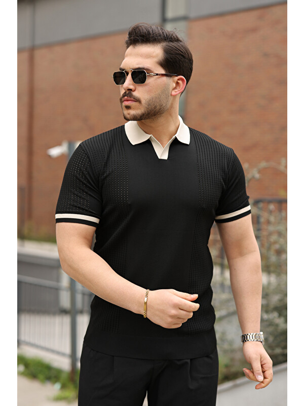 Jane's Erkek Modern Polo File Detaylı Kısa Kollu Tişört