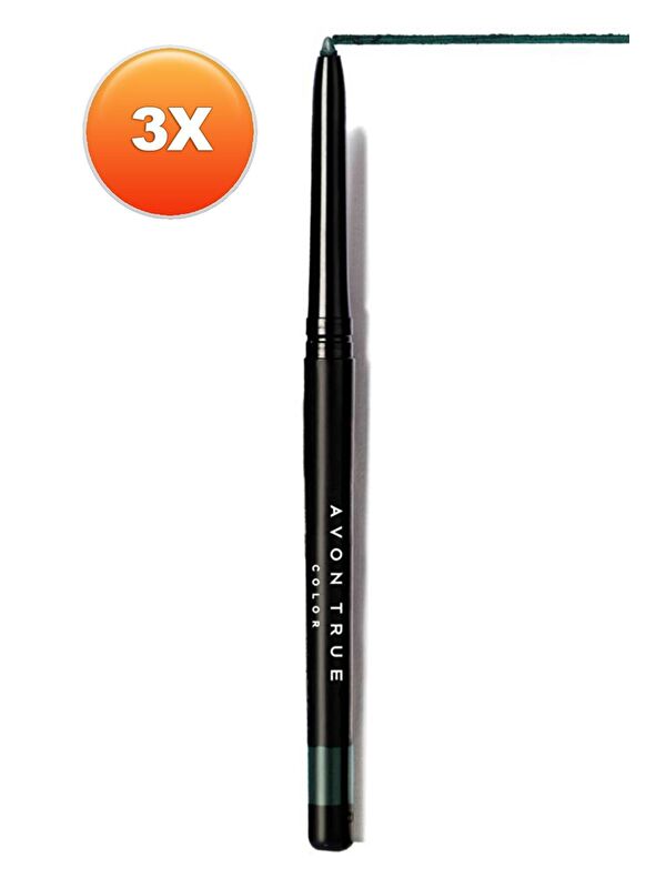 AVON Glimmersticks Asansörlü Açılıp Kapanabilen Göz Kalemi Emerald Üçlü Set