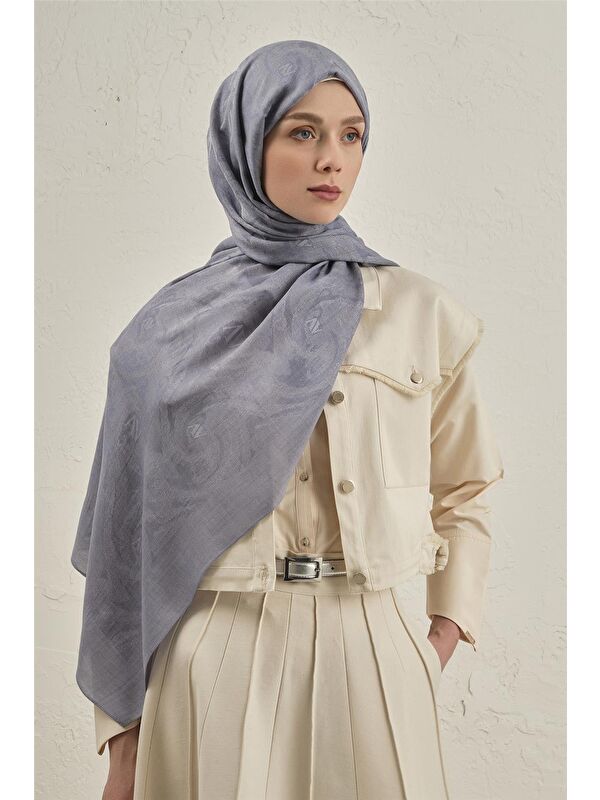 ARMİNE Woolair Dalga Monogram Şal 1 26