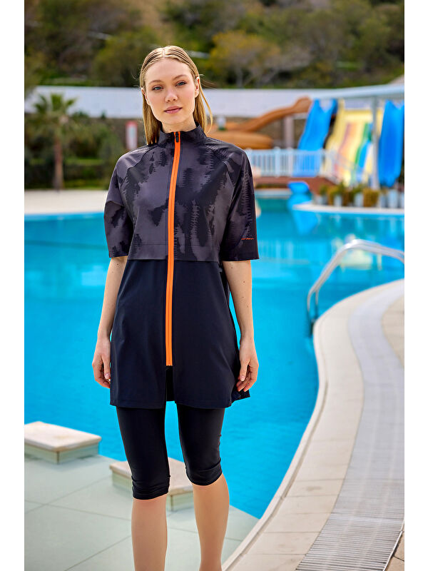 Marina Siyah Yarı Kapalı Mayo H2501