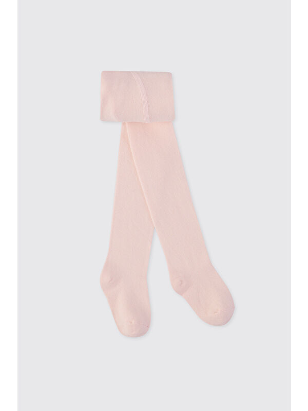 Panço Kız Bebek Pamuklu Pembe Külotlu Çorap