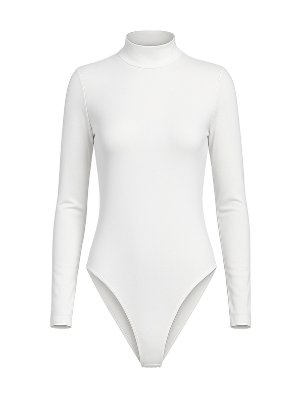 C&City Kadın Yakalı Çıtçıtlı Termal Body 405155 / 409004 Ekru